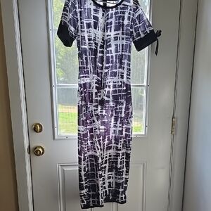 Purple and Black Patterned Dress